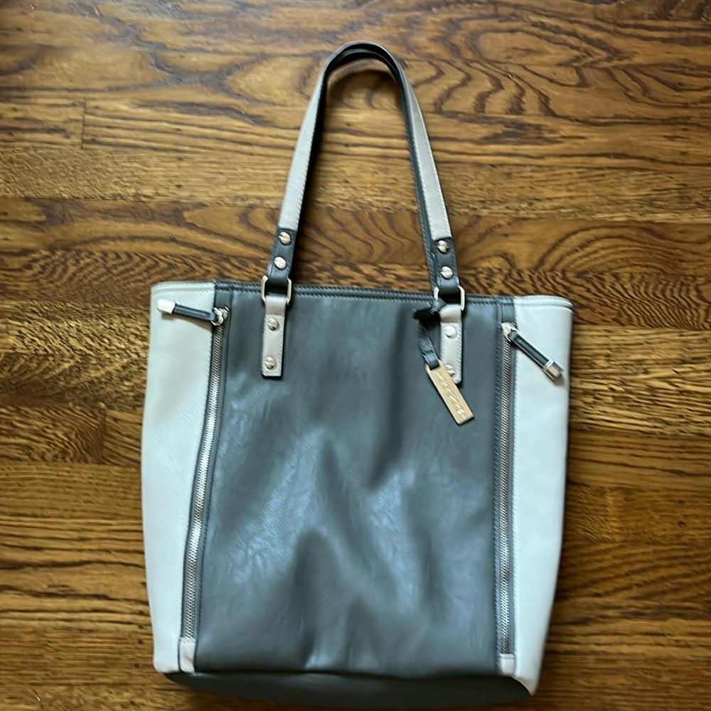 Cesca bag purse,mediumlarge, taupe/dark khaki green,interior pocket, never used
